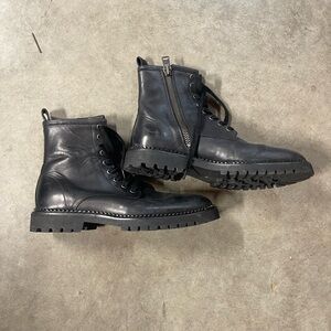 ALLSAINTS Men's Whitmore Leather Moto Boots Black Size 42 EU 9 US